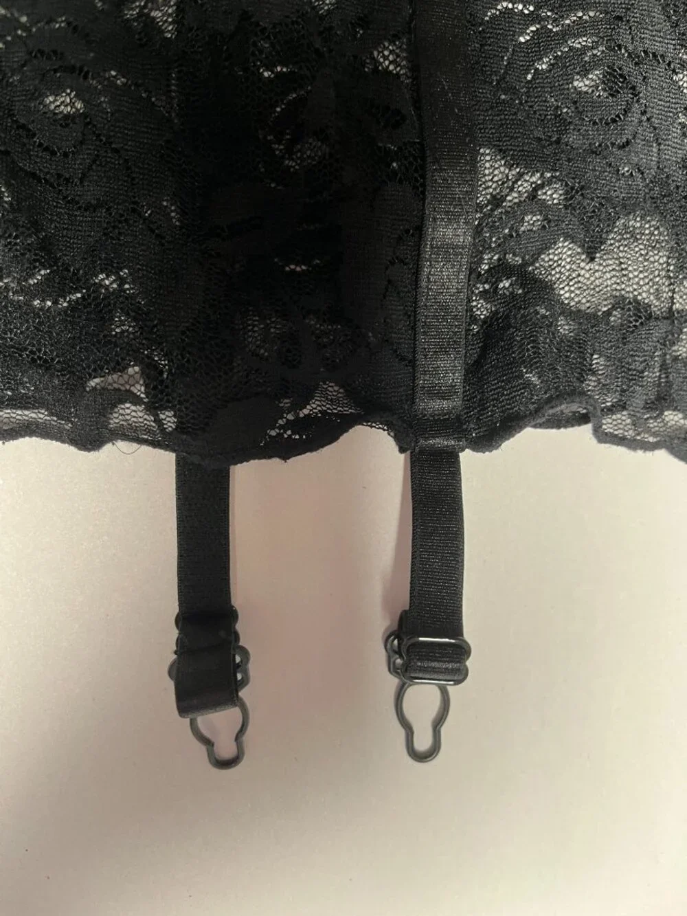 Starline Lace Garter Belt Black Floral Lace S/M